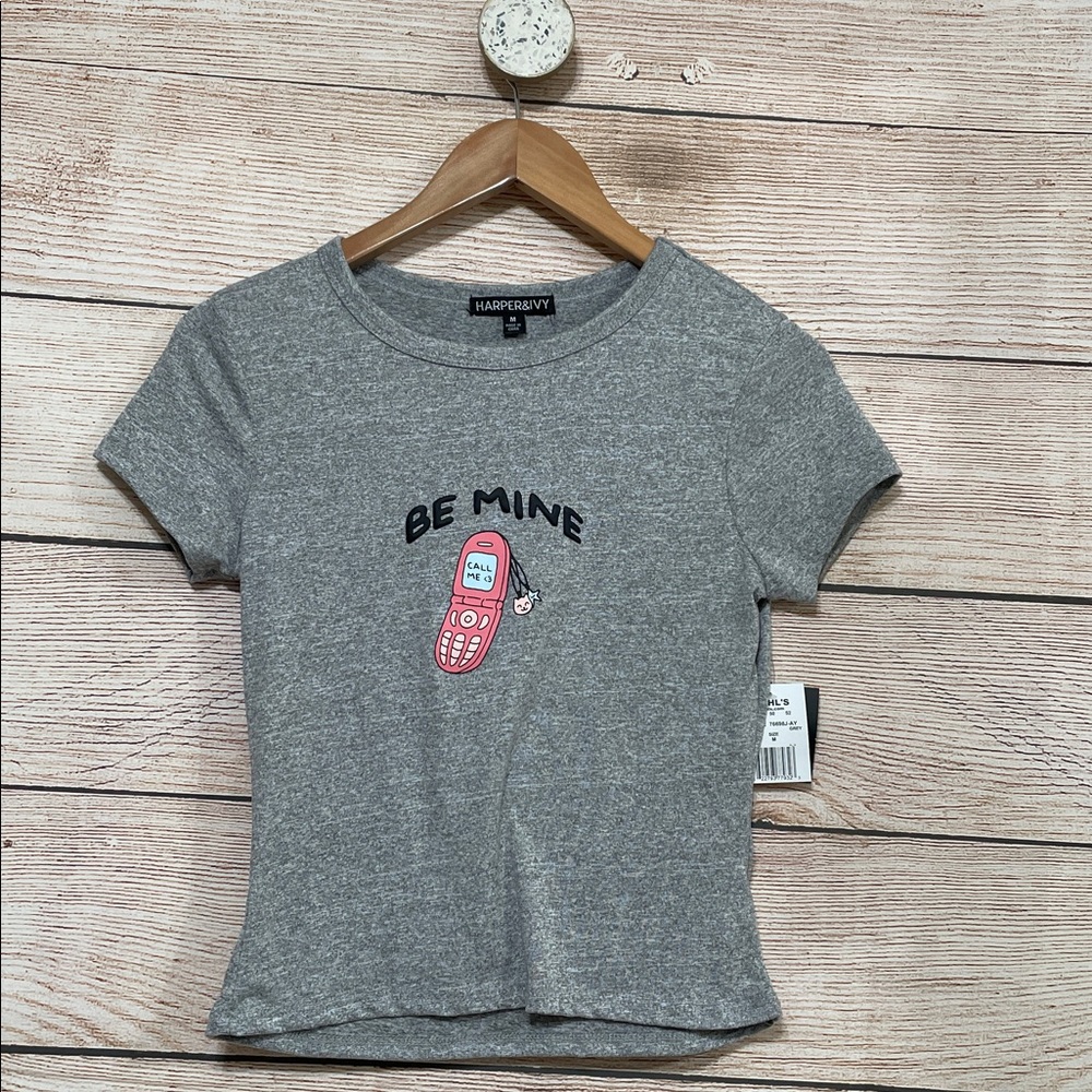 NWT Kohl's Gray 'Be Mine' Kids T-Shirt Medium